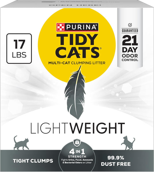 Purina  Lightweight 4-In-1 Strength Multi-Cat, Odor Control, Clumping, 99.9 Percent Dust Free Cat Litter - 17 Lb. Box