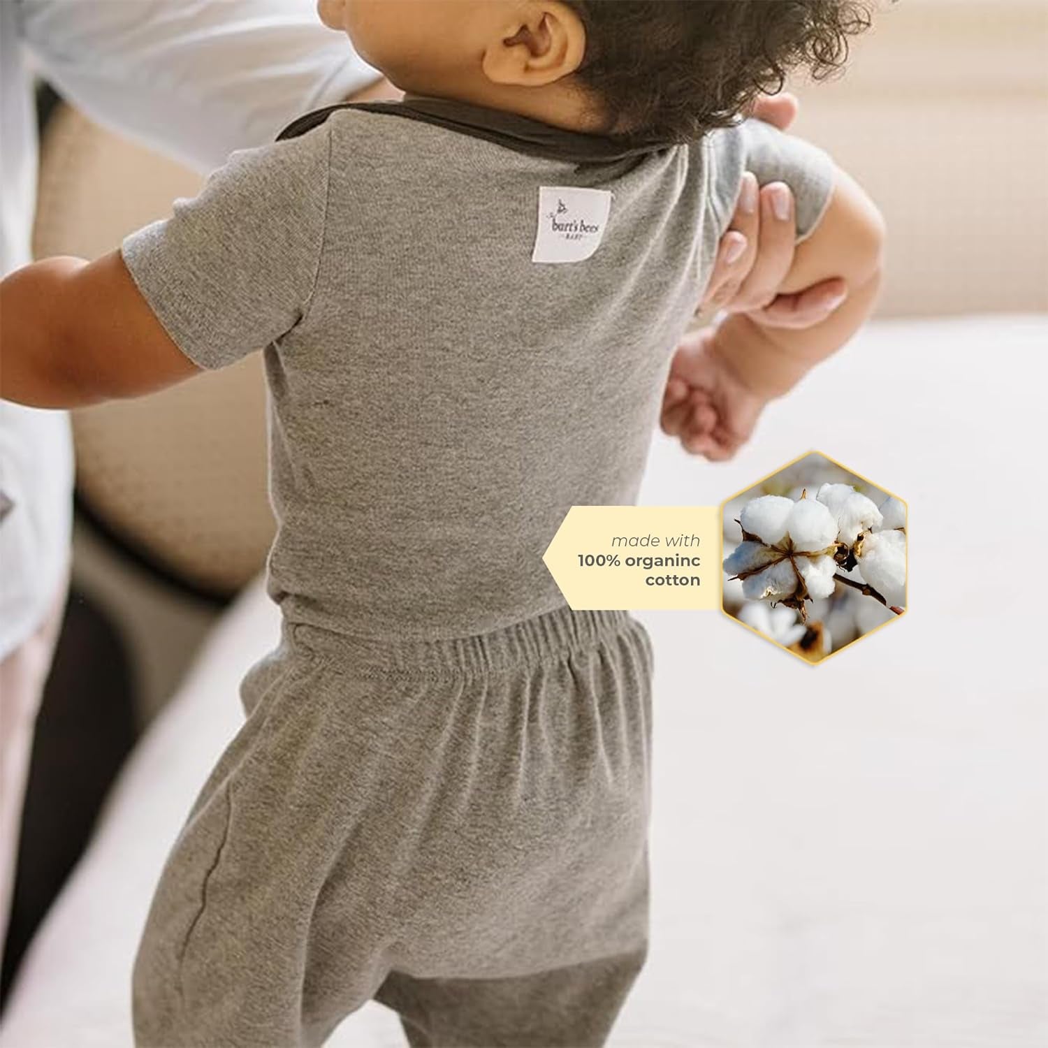 Unisex Short Sleeve Organic Cotton Bodysuits, 3-Pack