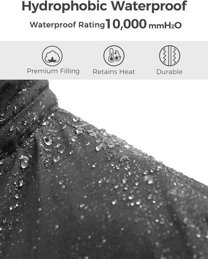 Boy'S Waterproof Ski Jacket Fleece Snowboarding Jackets Warm Thick Winter Coat Hooded Raincoats