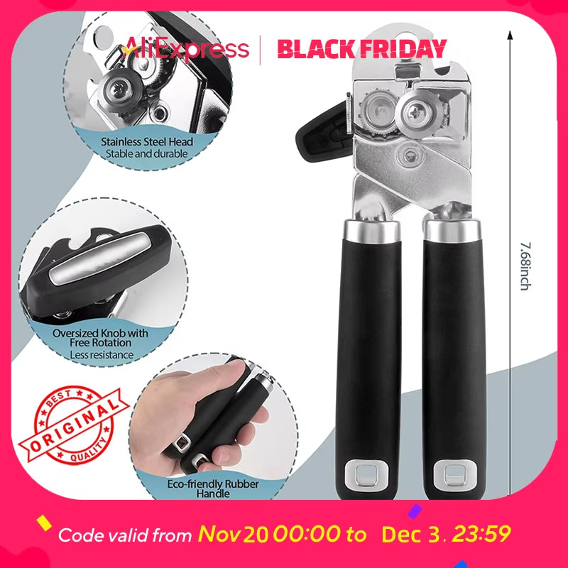 ​​Easy-Grip Can Opener - the Perfect Christmas Gift for Seniors, Parents & Home Chefs - Effortless Opening with No Sharp Edges.​