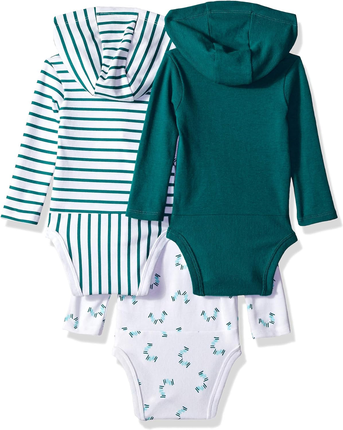 Baby Long Sleeve Bodysuit, Ultimate Bodysuit Hoodie Boys & Girls, 3-Pack