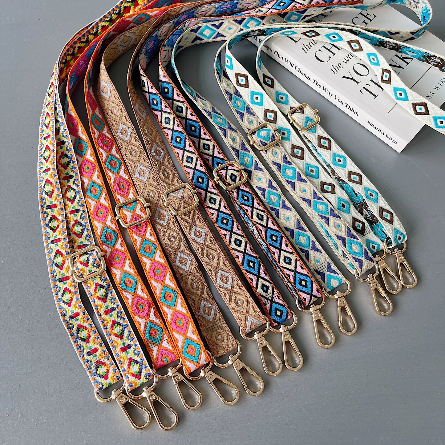 High-End Embroidery Technology Diagonal Long Rope Mobile Universal Lanyard Retro Style High Quality Multi-Functional Lanyard