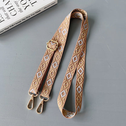 High-End Embroidery Technology Diagonal Long Rope Mobile Universal Lanyard Retro Style High Quality Multi-Functional Lanyard