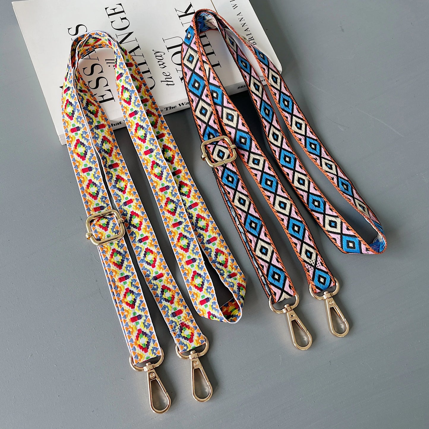High-End Embroidery Technology Diagonal Long Rope Mobile Universal Lanyard Retro Style High Quality Multi-Functional Lanyard