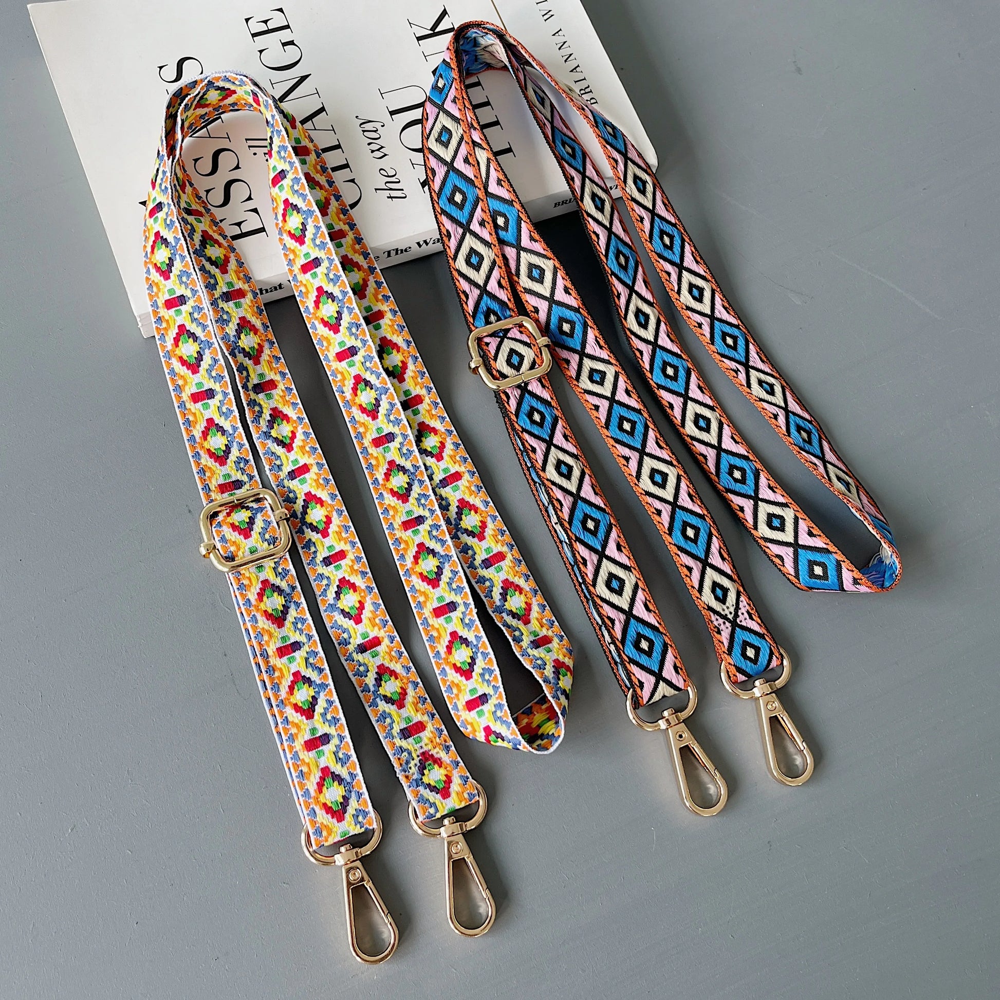 High-End Embroidery Technology Diagonal Long Rope Mobile Universal Lanyard Retro Style High Quality Multi-Functional Lanyard
