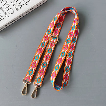 High-End Embroidery Technology Diagonal Long Rope Mobile Universal Lanyard Retro Style High Quality Multi-Functional Lanyard