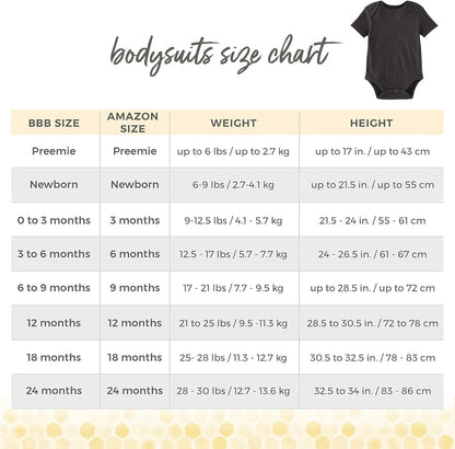 Unisex Short Sleeve Organic Cotton Bodysuits, 3-Pack