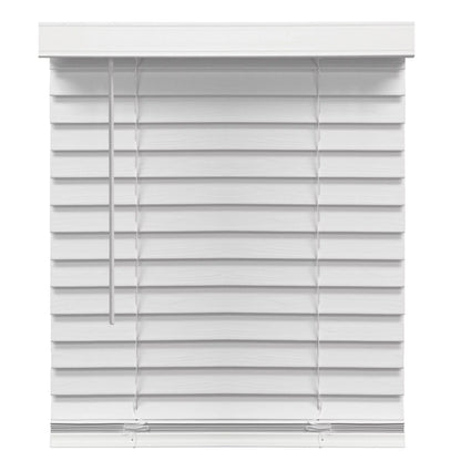 2" Cordless Faux Wood Blinds, White